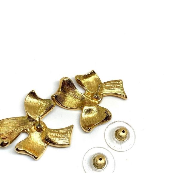 VINTAGE⚜️RARE TRIFARI Enamel Black Bow Brooch Set - Picture 10 of 14